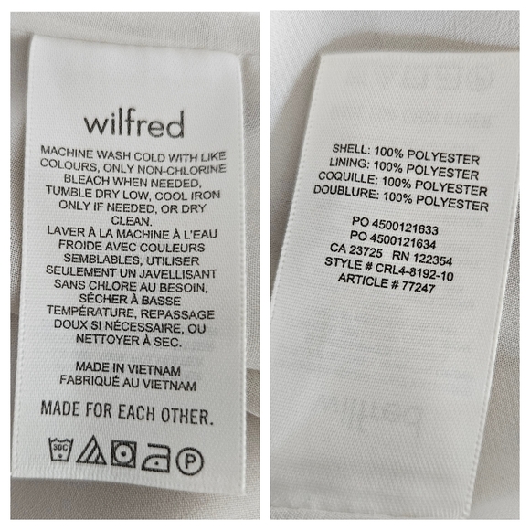 Aritzia Wilfred Mini Dress Women Sz XS Sabine Sleeveless Faux Wrap Draped Collar - Picture 13 of 15